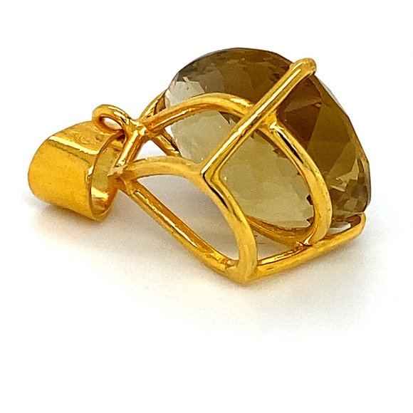 Congo Citrine 12.63ct Solid 18K Gold Pendant - Picture 5 of 8
